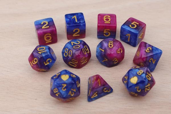 Bisexual Heartbeat Dice Set picture