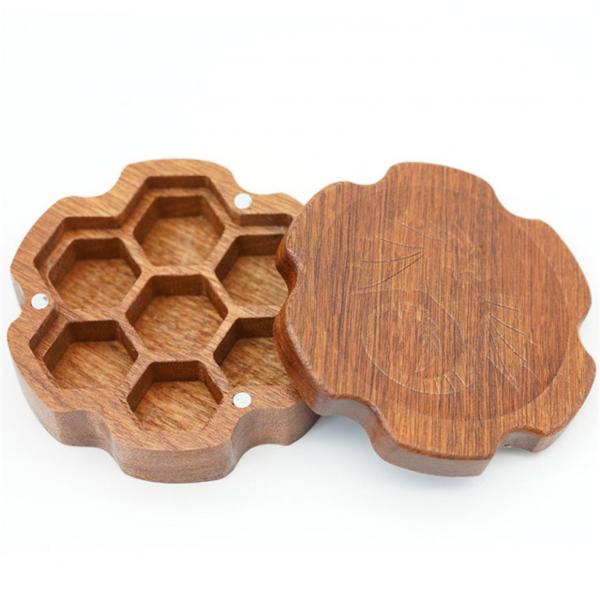 Sapele Mahogany Hexagonal Wooden Dice Box picture