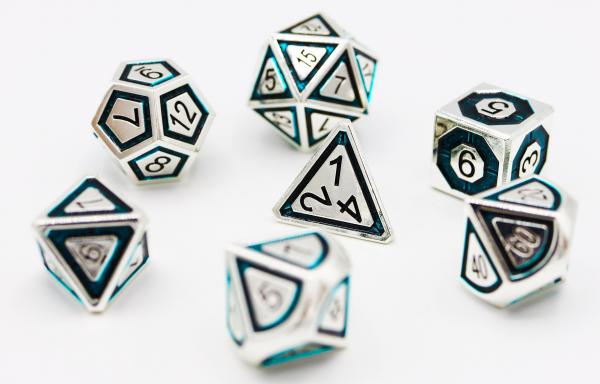 Silver and Teal Compass RPG Set picture