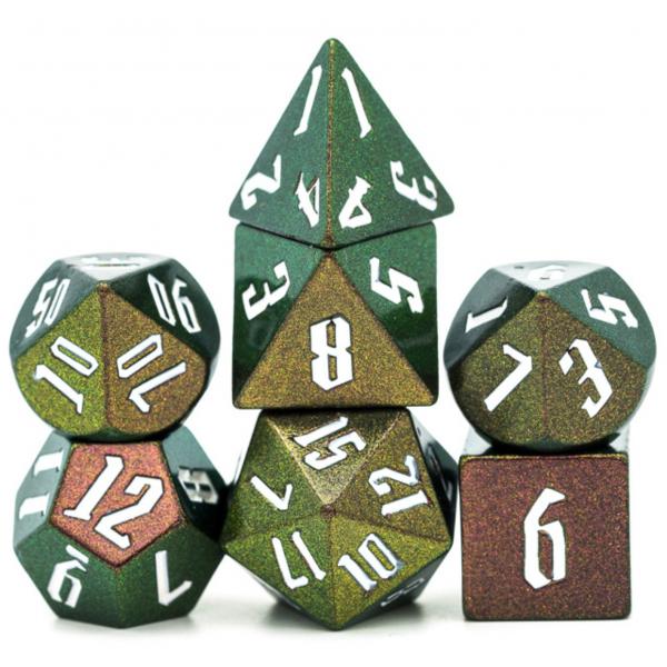 Color Shifting Dice Set - Green, Gold, Red picture