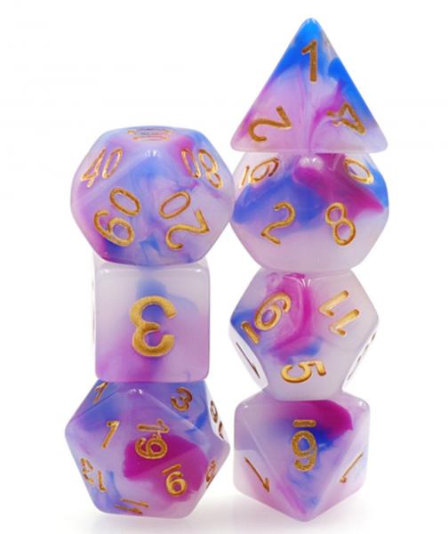 Dark Blue and Purple Jade RPG Dice Set