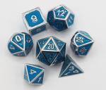 Blue Glow in the Dark Metal RPG Dice Set