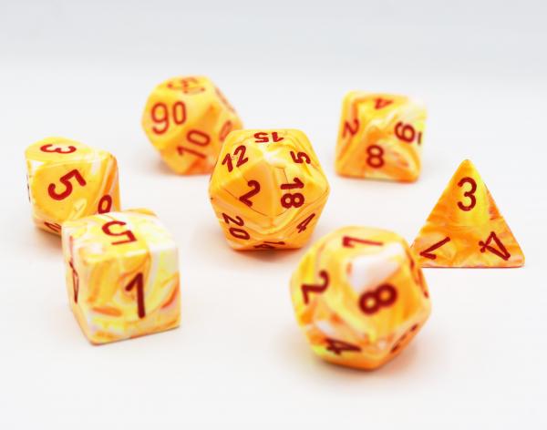 Chessex: Festive Sunburst with Red Dice