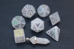 Level Up: Ionized Sakura Clear Quartz RPG Dice & Bonus Pendant