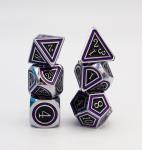 Purple Orbit and Black RPG Dice Set