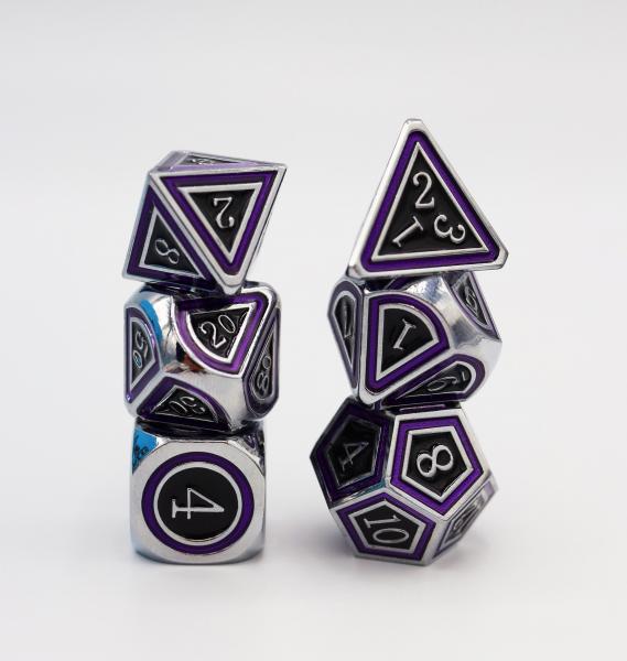 Purple Orbit and Black RPG Dice Set picture