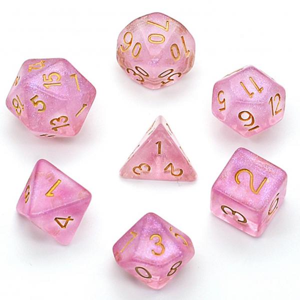 Pink Shimmer Dice Set