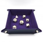 Leatherette & Velvet Dice Tray (Navy w/ Purple Rectangle)