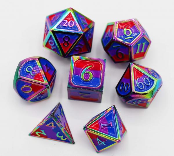 Bisexual Pride Flag - RPG Metal Dice Set picture