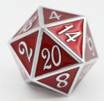D20 Silver with Ruby - 35mm Extra Large