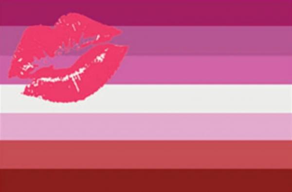 LGBTQ Lipstick Lesbian Pride Flag 3'x5' with Grommets picture