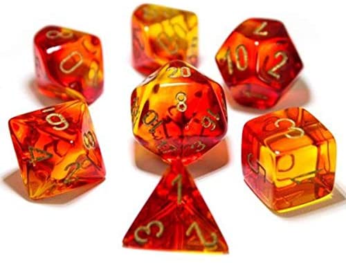 Chessex: Lab Dice - Gemini Translucent Red and Yellow with Gold