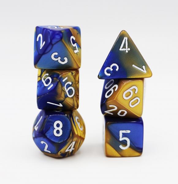 Chessex: Gemini Blue and Gold with White Dice picture