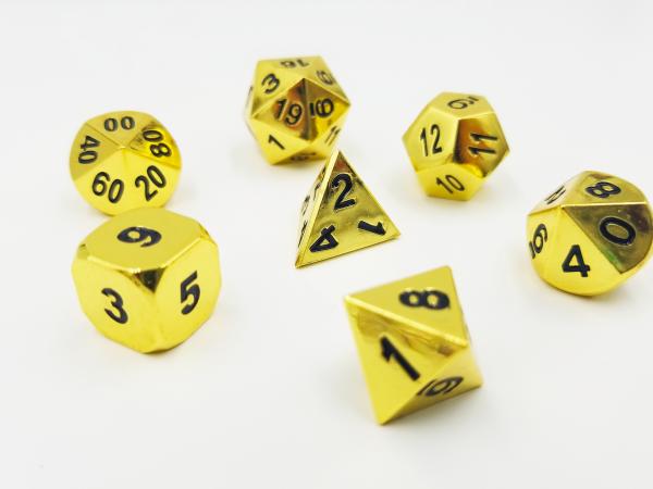 Etched Shiny Gold RPG Dice Set picture