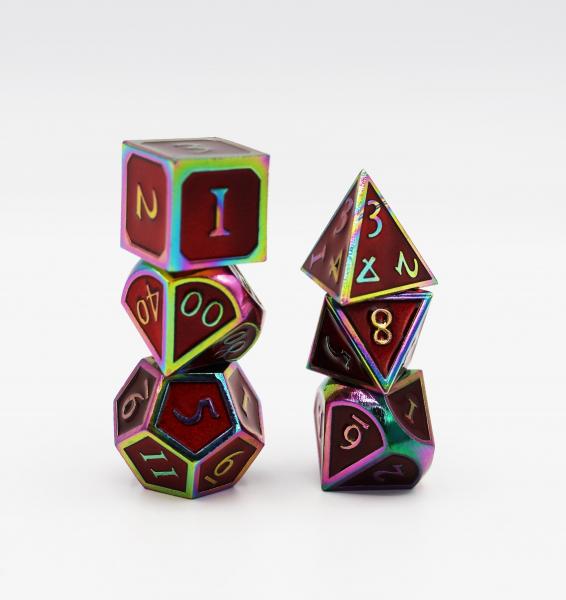 Burnt Opal with Ruby RPG Dice Set