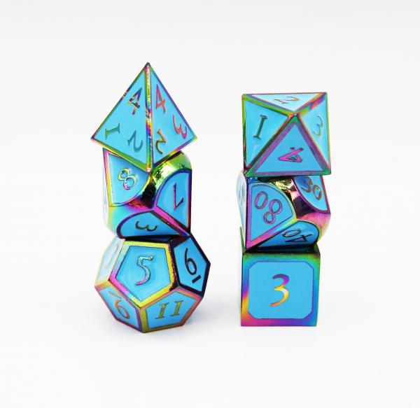 Burnt Opal with Blue RPG Dice Set picture