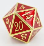 D20 Gold with Ruby - 35mm Extra Large