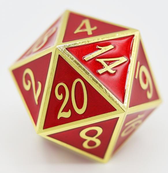 D20 Gold with Ruby - 35mm Extra Large picture