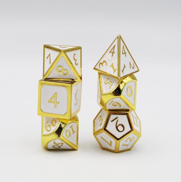 Gold Embossed with White RPG Dice Set picture