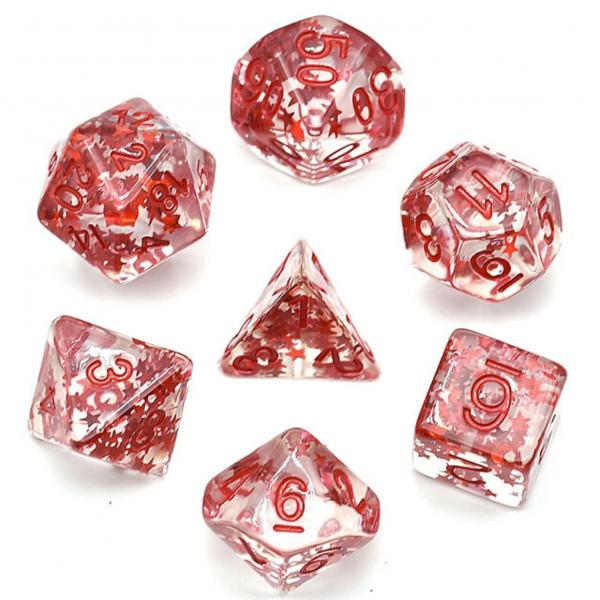 Red Foil Stars Fragment RPG Dice