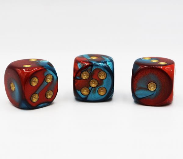 Chessex: Gemini Red and Teal with Gold