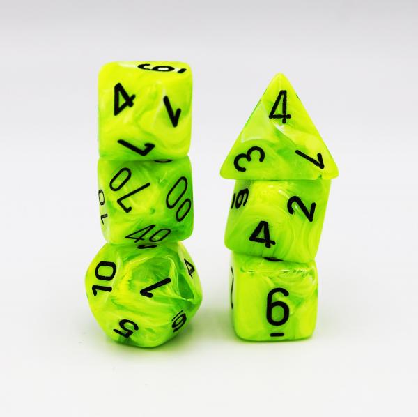 Chessex: Vortex Bright Green with Black Dice picture