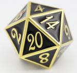 D20 Gold with Onyx - 35mm Extra Large