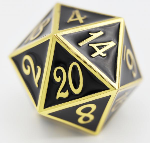 D20 Gold with Onyx - 35mm Extra Large picture