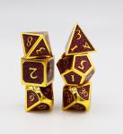 Gold Embossed Purple Glitter RPG Dice Set