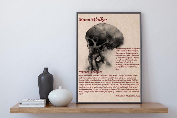 8.5 x 11 Folklore Print "Bone Walker" with official ShadowMyths Seal picture