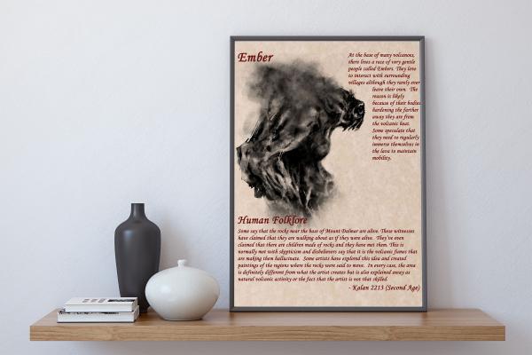 8.5 x 11 Folklore Print "Ember" with official ShadowMyths Seal picture