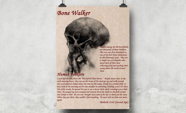 8.5 x 11 Folklore Print "Bone Walker" with official ShadowMyths Seal picture