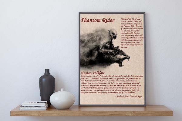 8.5 x 11 Folklore Print "Phantom Rider" with official ShadowMyths Seal picture
