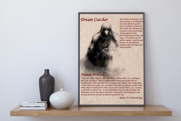 8.5 x 11 Folklore Print "Dream Catcher" with official ShadowMyths Seal picture