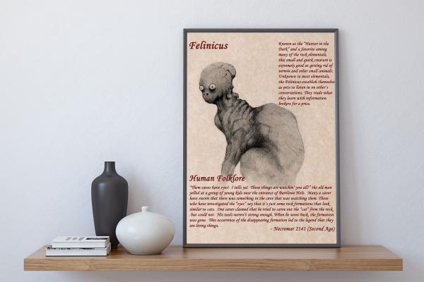 8.5 x 11 Folklore Print "Felinicus" with official ShadowMyths Seal picture