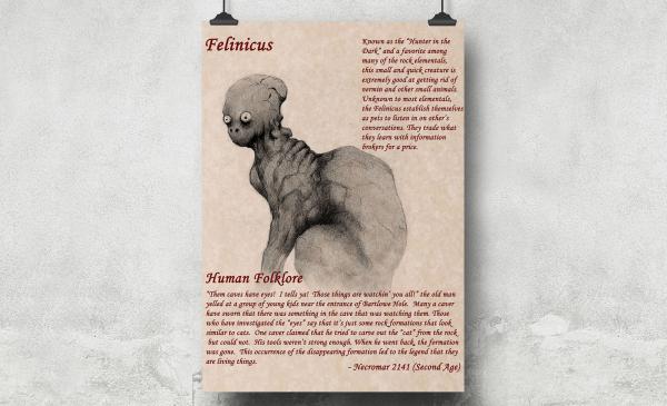 8.5 x 11 Folklore Print "Felinicus" with official ShadowMyths Seal picture