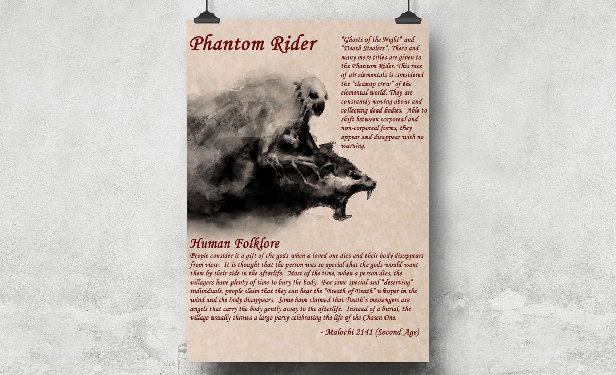 8.5 x 11 Folklore Print "Phantom Rider" with official ShadowMyths Seal picture