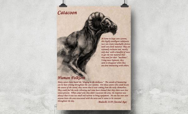 8.5 x 11 Folklore Print "Catacoon" with official ShadowMyths Seal picture
