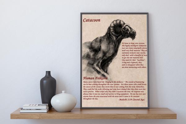 8.5 x 11 Folklore Print "Catacoon" with official ShadowMyths Seal picture