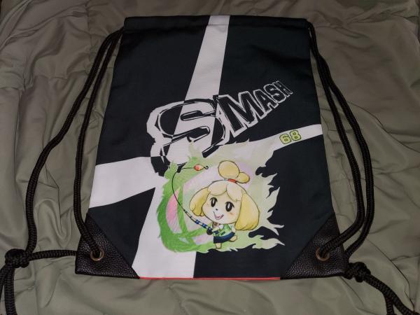 Isabelle 17" Super Smash Bros Ultimate Drawstring Backpack