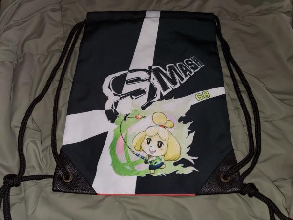 Isabelle 17" Super Smash Bros Ultimate Drawstring Backpack picture