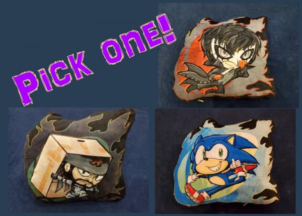 12" Super Smash Bros Pillow Cushion Sonic Snake Joker PICK ONE picture