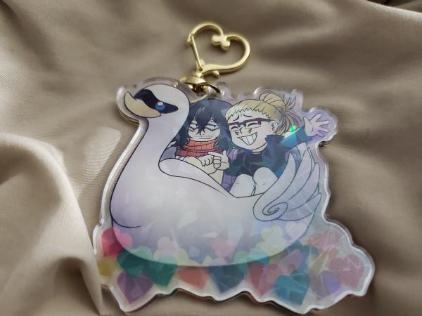 3" Erasermic Swanboat holographic charm picture