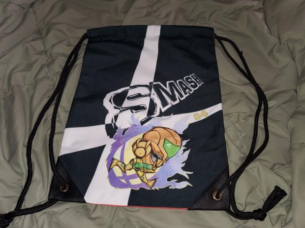 Samus Aran 17" Super Smash Bros Ultimate Drawstring Backpack picture