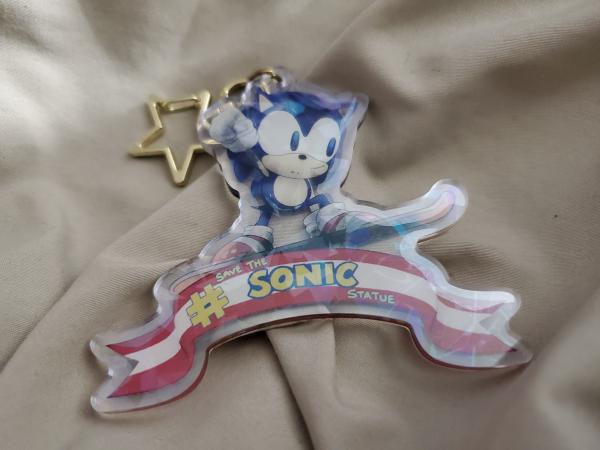 3" Save the Sonic Statue Holographic charm