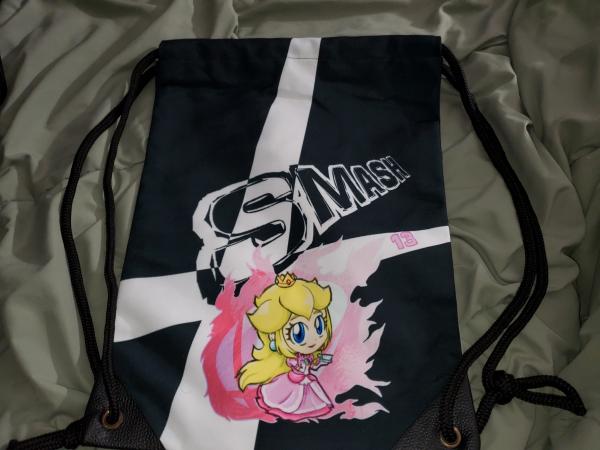 Princess Peach 17" Super Smash Bros Ultimate Drawstring Backpack