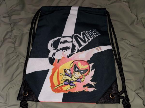 Captain Falcon 17" Super Smash Bros Ultimate Drawstring Backpack picture