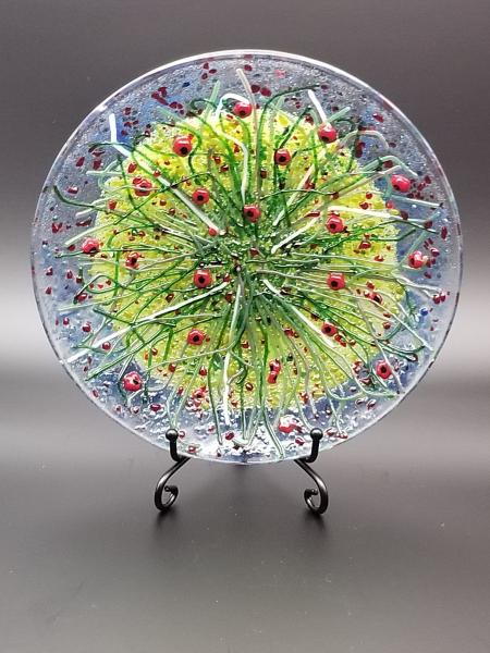 Fused Glass Garden Stringer Bowl picture