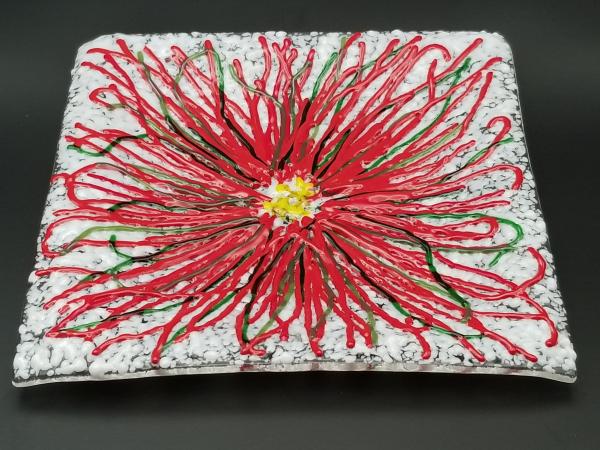 Fused Glass Christmas Square Tray/Plate picture