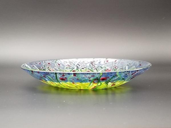 Fused Glass Garden Stringer Bowl picture